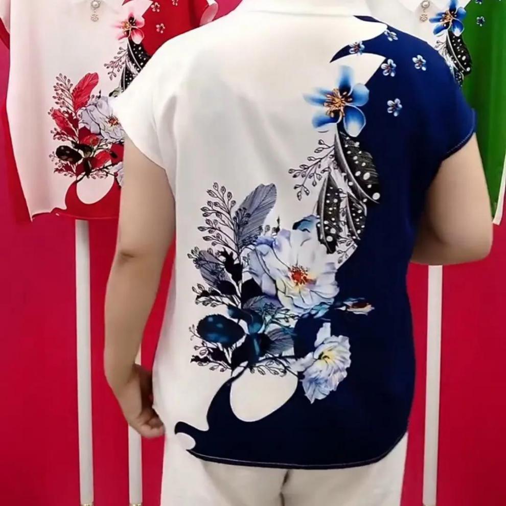 Blusa de gasa para mujer tallas grandes