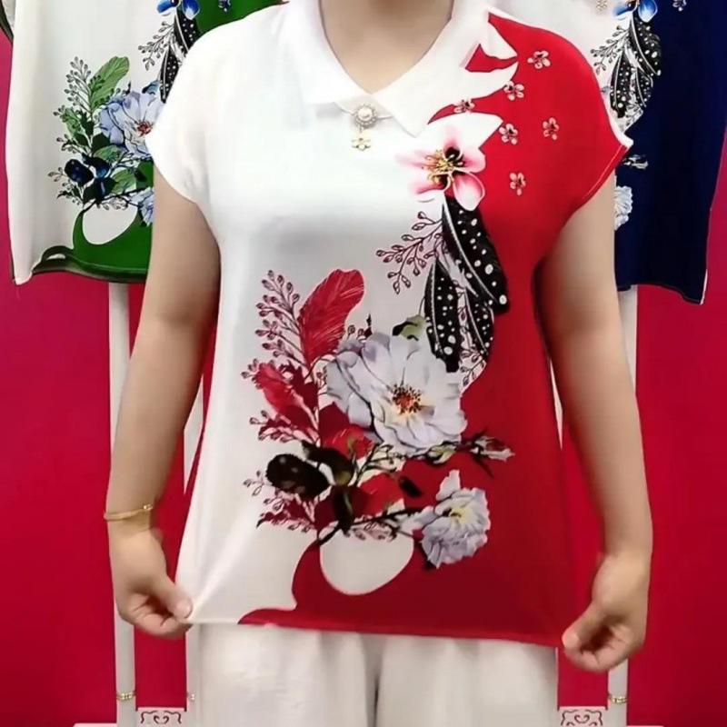 Blusa de gasa para mujer tallas grandes