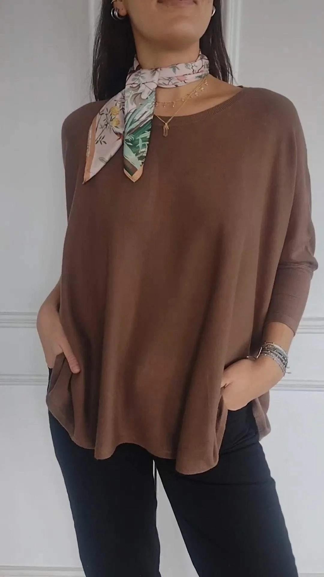 Blusa Siena de punto holgado y escote redondo