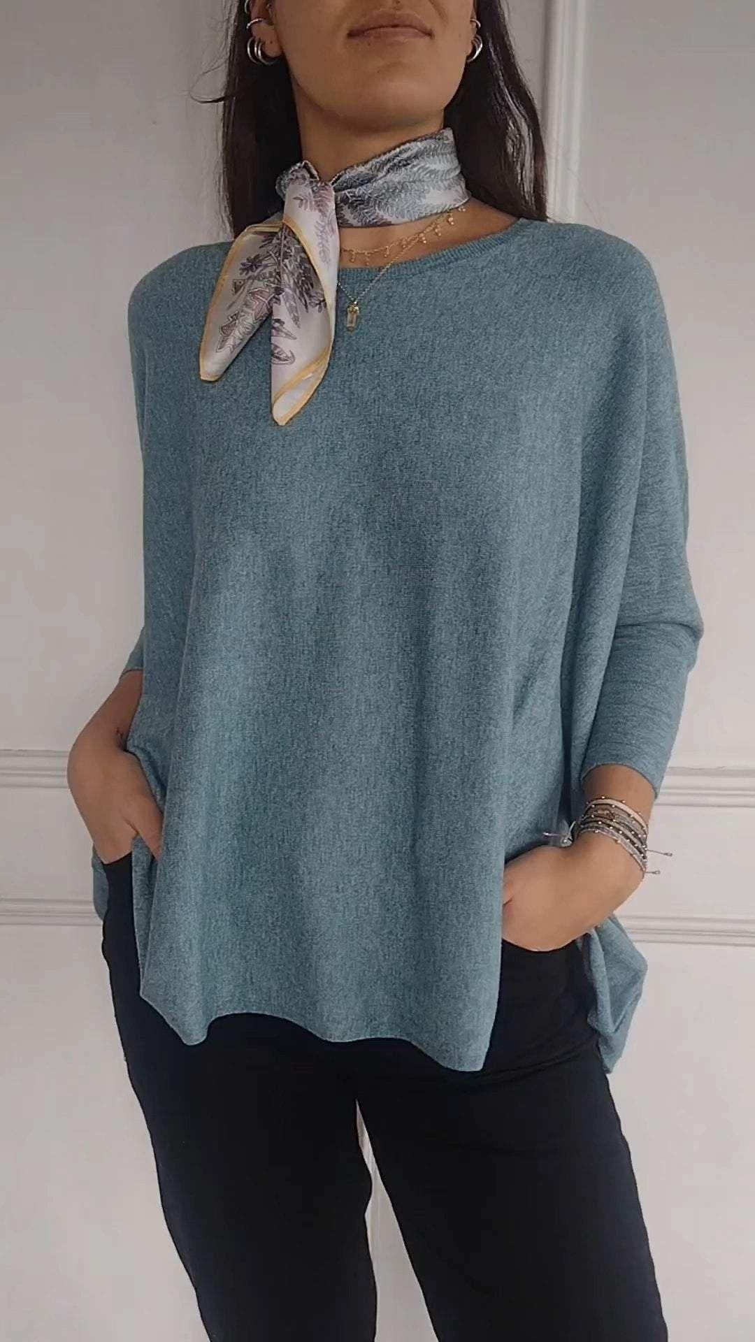 Blusa Siena de punto holgado y escote redondo