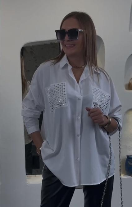 Camisa MEGAN con bolsillo decorativo