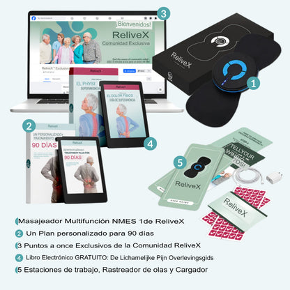 ReliveX™ Masajeador Multifunción - Alivia el dolor de ciática, hernia y nervios sin cirugía ni medicación.