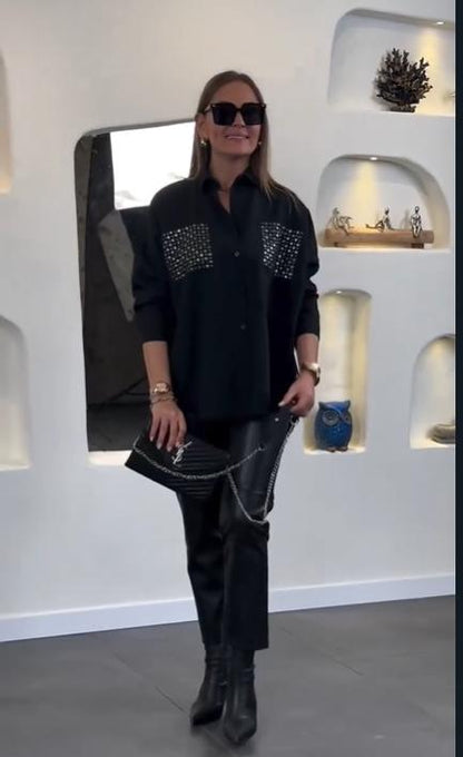 Camisa MEGAN con bolsillo decorativo