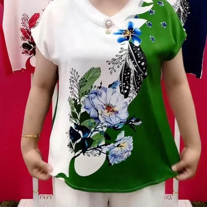 Blusa de gasa para mujer tallas grandes