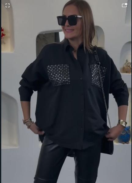 Camisa MEGAN con bolsillo decorativo