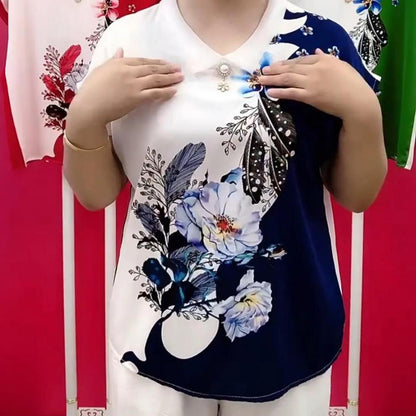 Blusa de gasa para mujer tallas grandes