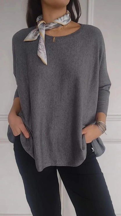 Blusa Siena de punto holgado y escote redondo