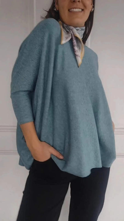 Blusa Siena de punto holgado y escote redondo